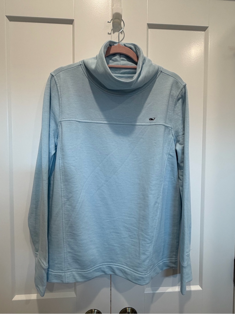 Vineyard Vines Women’s Slub Funnel Neck Pullover Light Blue Sweatshirt Size M